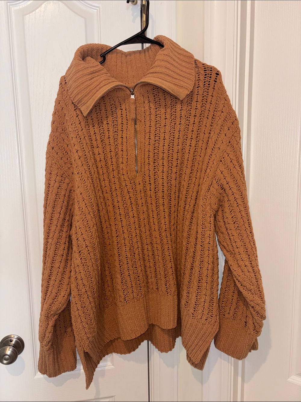 Aerie Quarter Zip Cable Knit Sweater